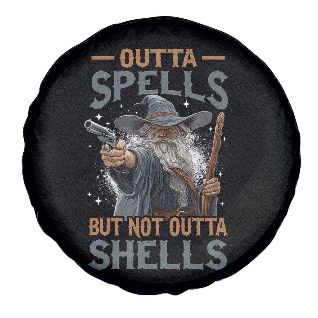 Outta Spells But Not Outta Shells Spare Tire Cover Funny Fantasy Meme TS11 Print Your Wear