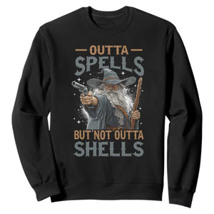 Outta Spells But Not Outta Shells Sweatshirt Funny Fantasy Meme TS11 Black Print Your Wear