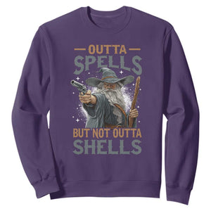 Outta Spells But Not Outta Shells Sweatshirt Funny Fantasy Meme TS11 Purple Print Your Wear