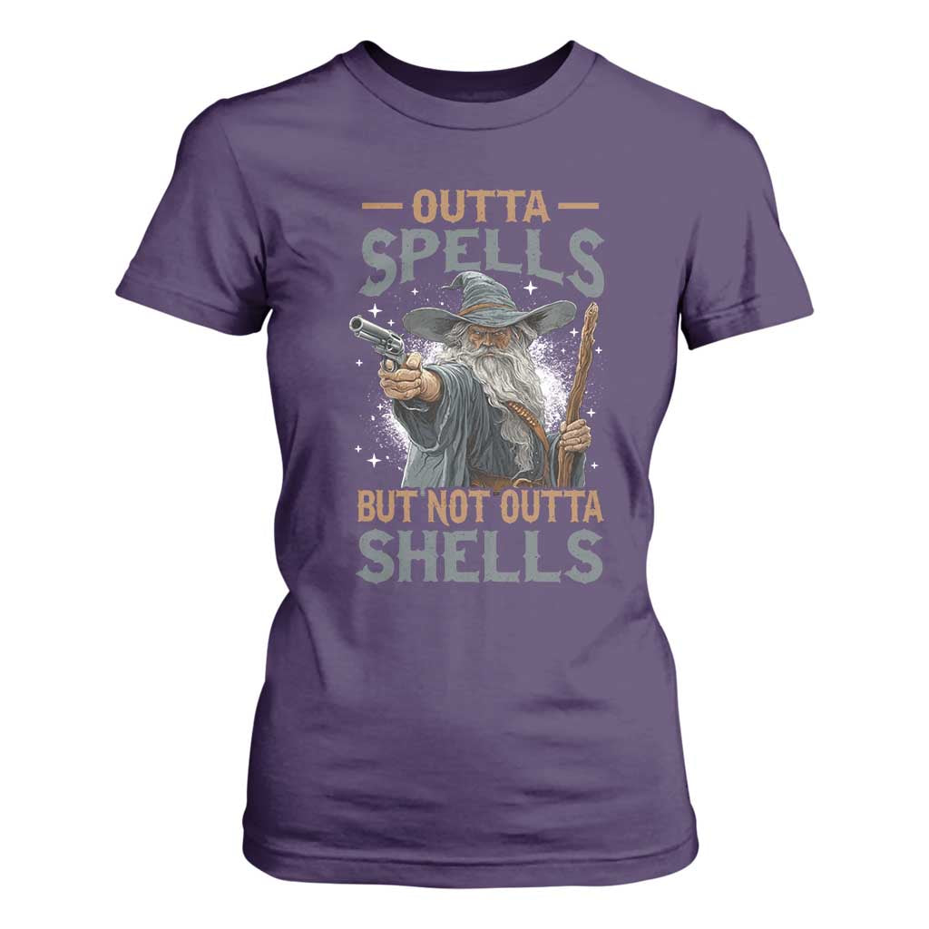 Outta Spells But Not Outta Shells T Shirt For Women Funny Fantasy Meme TS11 Purple Print Your Wear