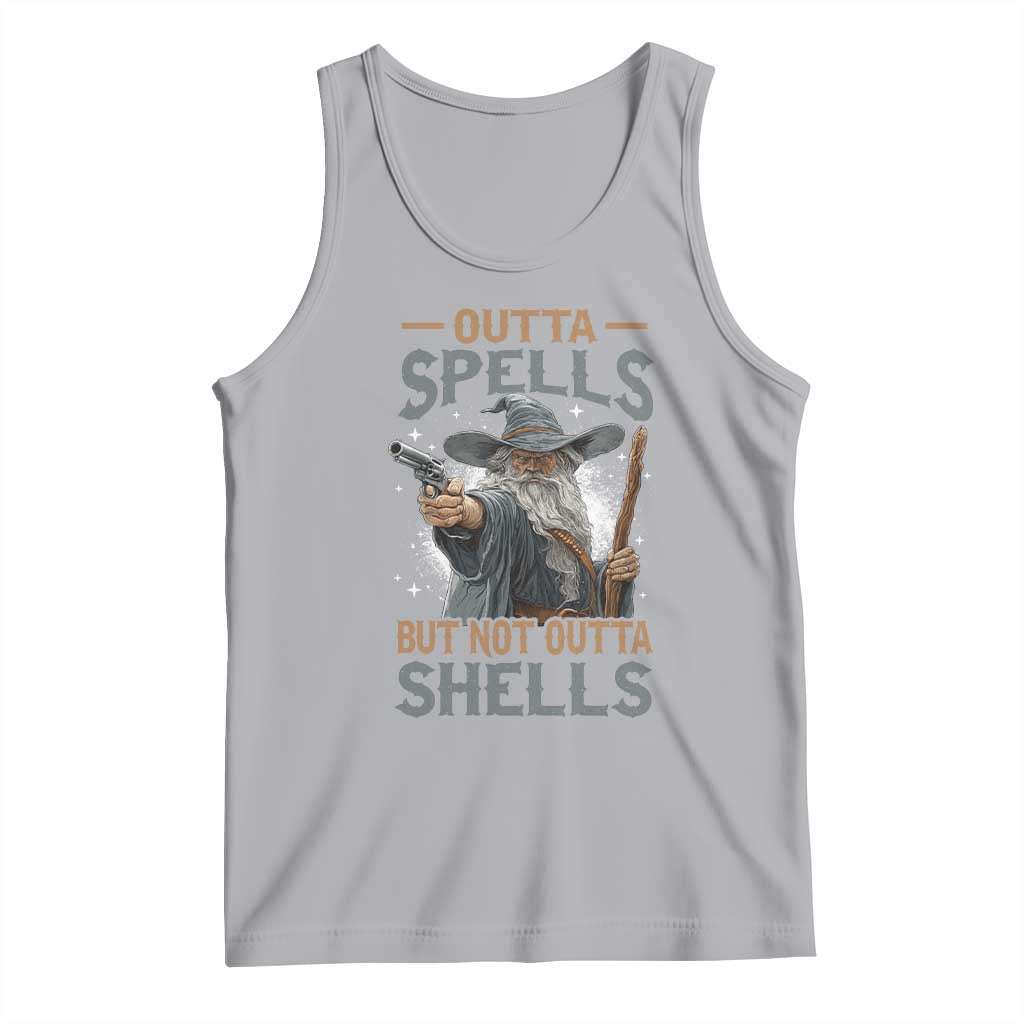 Outta Spells But Not Outta Shells Tank Top Funny Fantasy Meme TS11 Athletic Heather Print Your Wear