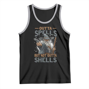 Outta Spells But Not Outta Shells Tank Top Funny Fantasy Meme TS11 Black Athletic Heather Print Your Wear