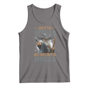 Outta Spells But Not Outta Shells Tank Top Funny Fantasy Meme TS11 Deep Heather Print Your Wear