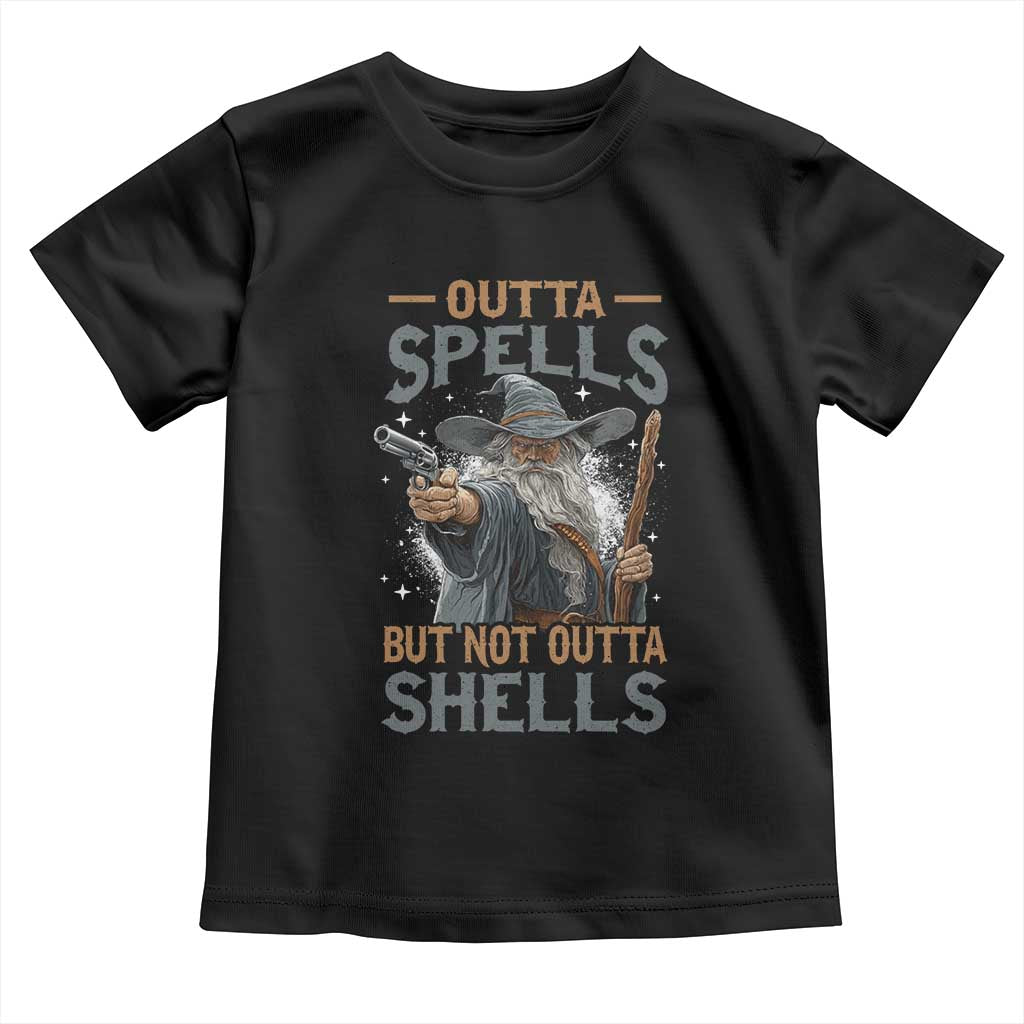 Outta Spells But Not Outta Shells Toddler T Shirt Funny Fantasy Meme TS11 Black Print Your Wear