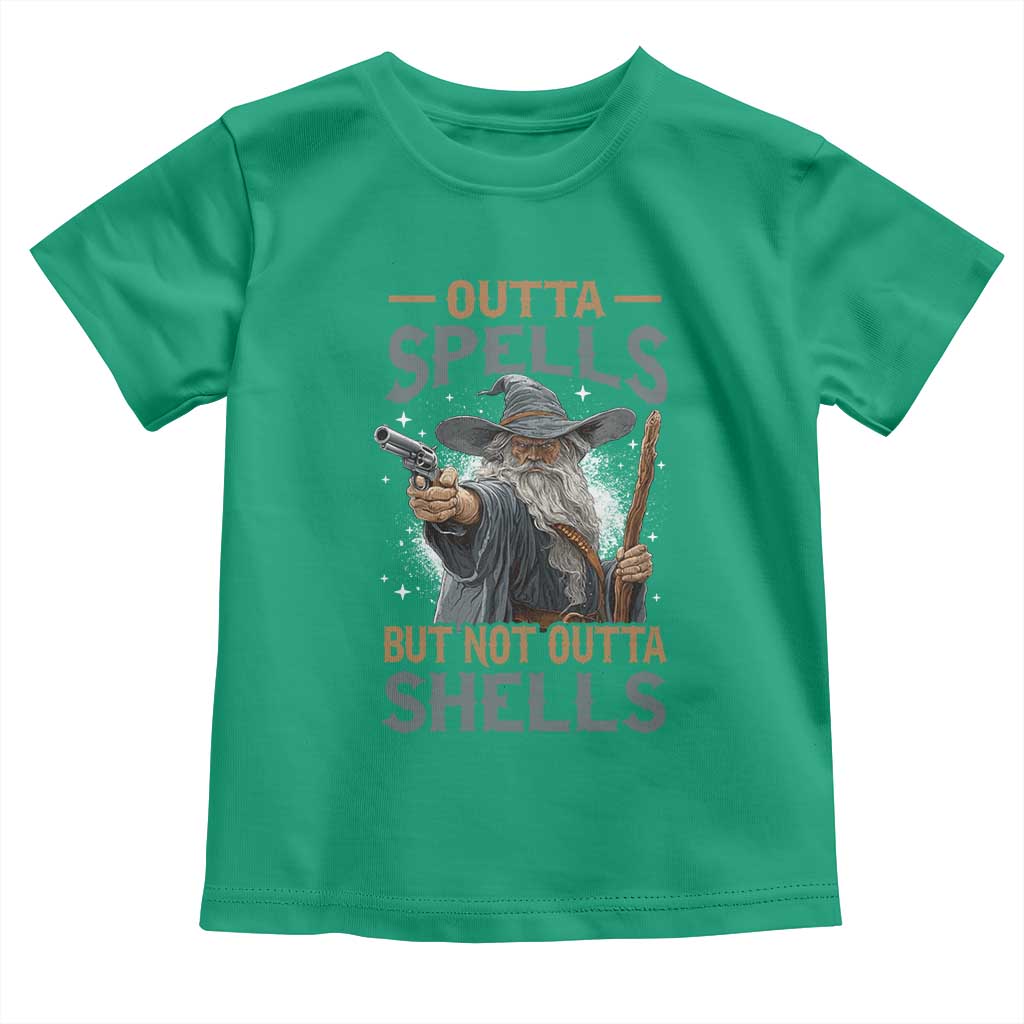 Outta Spells But Not Outta Shells Toddler T Shirt Funny Fantasy Meme TS11 Irish Green Print Your Wear
