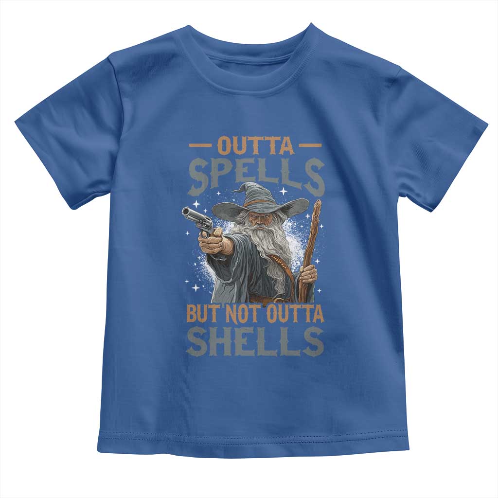 Outta Spells But Not Outta Shells Toddler T Shirt Funny Fantasy Meme TS11 Royal Blue Print Your Wear