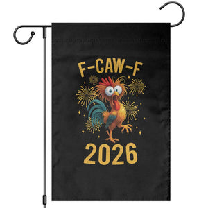 F Caw F 2026 Happy New Year Garden Flag Funny Chicken Rooster TS11 Black Print Your Wear