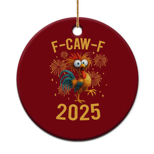 F Caw F 2025 Happy New Year 2026 Ceramic Ornament Funny Chicken Rooster TS11 1pc Red Print Your Wear