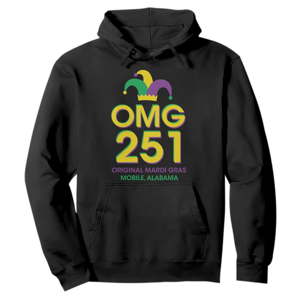 Funny Mardi Gras In Mobile Alabama Hoodie OMG 251 Original Mardi Gras Jester Hat TS11 Black Print Your Wear