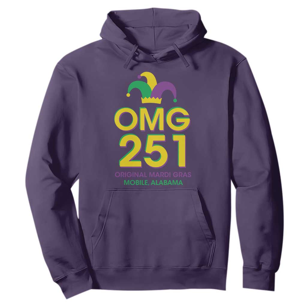 Funny Mardi Gras In Mobile Alabama Hoodie OMG 251 Original Mardi Gras Jester Hat TS11 Purple Print Your Wear