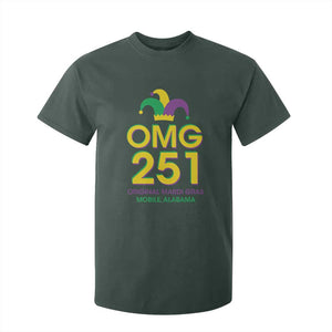 Funny Mardi Gras In Mobile Alabama T Shirt For Kid OMG 251 Original Mardi Gras Jester Hat TS11 Dark Forest Green Print Your Wear