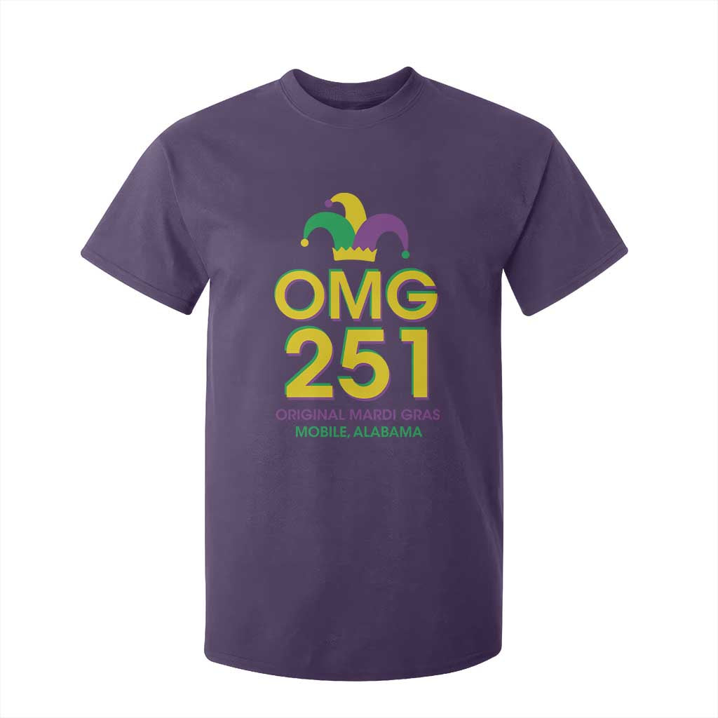 Funny Mardi Gras In Mobile Alabama T Shirt For Kid OMG 251 Original Mardi Gras Jester Hat TS11 Purple Print Your Wear