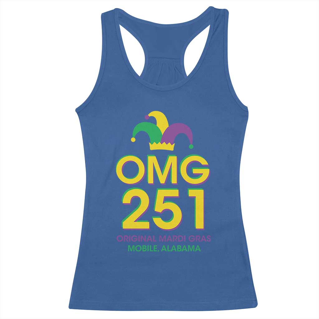 Funny Mardi Gras In Mobile Alabama Racerback Tank Top OMG 251 Original Mardi Gras Jester Hat TS11 Royal Blue Print Your Wear