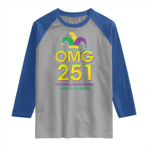 Funny Mardi Gras In Mobile Alabama Raglan Shirt OMG 251 Original Mardi Gras Jester Hat TS11 Sport Gray Royal Print Your Wear