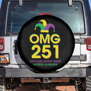 Funny Mardi Gras In Mobile Alabama Spare Tire Cover OMG 251 Original Mardi Gras Jester Hat TS11 No hole Black Print Your Wear