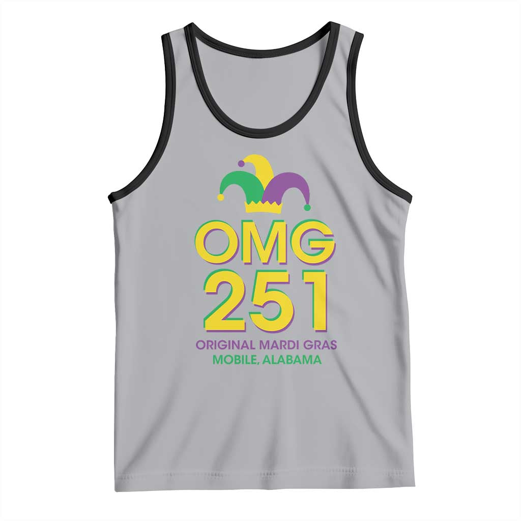 Funny Mardi Gras In Mobile Alabama Tank Top OMG 251 Original Mardi Gras Jester Hat TS11 Athletic Heather Black Print Your Wear