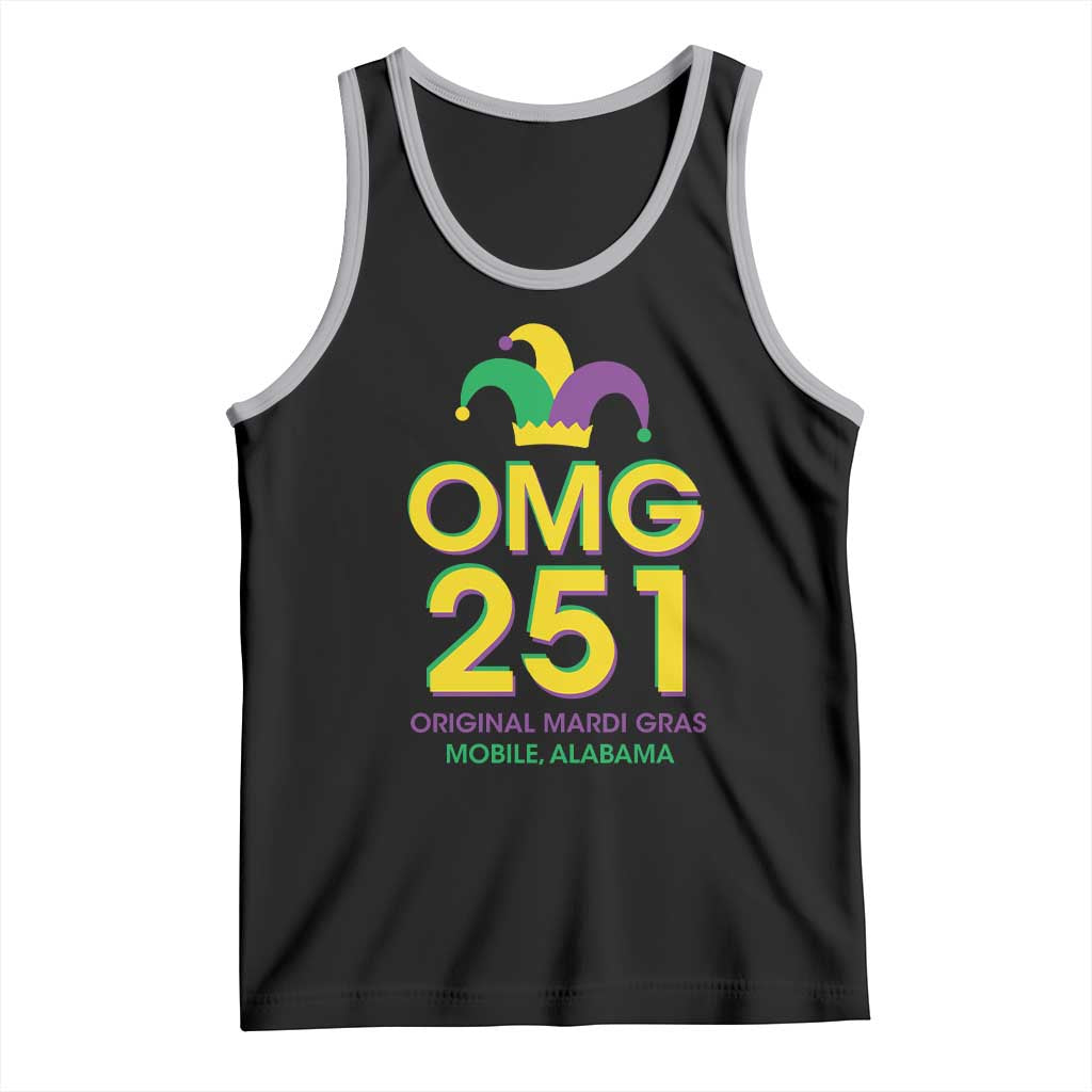Funny Mardi Gras In Mobile Alabama Tank Top OMG 251 Original Mardi Gras Jester Hat TS11 Black Athletic Heather Print Your Wear