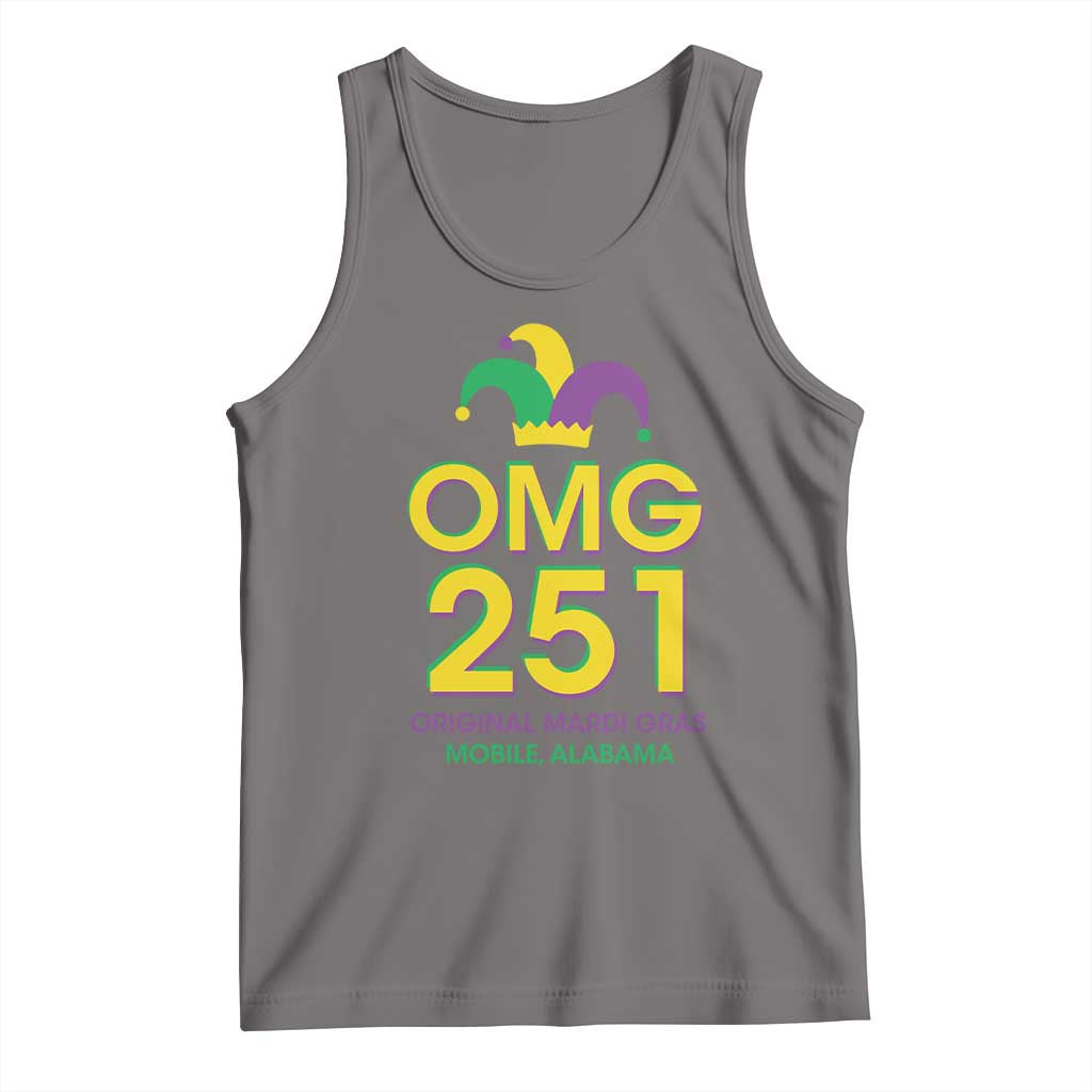 Funny Mardi Gras In Mobile Alabama Tank Top OMG 251 Original Mardi Gras Jester Hat TS11 Deep Heather Print Your Wear