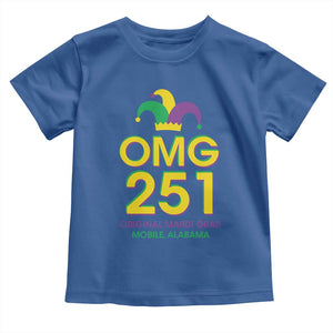 Funny Mardi Gras In Mobile Alabama Toddler T Shirt OMG 251 Original Mardi Gras Jester Hat TS11 Royal Blue Print Your Wear