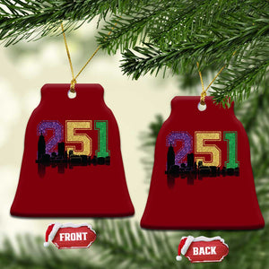 Funny Mardi Gras Mobile Alabama Ceramic Ornament 251 Skyline Area Code Glitter Print TS11 Print Your Wear