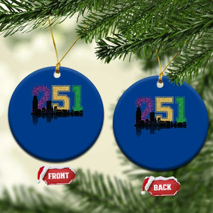 Funny Mardi Gras Mobile Alabama Ceramic Ornament 251 Skyline Area Code Glitter Print TS11 1pc Blue Print Your Wear