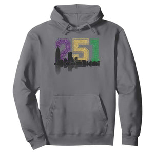 Funny Mardi Gras Mobile Alabama Hoodie 251 Skyline Area Code Glitter Print TS11 Charcoal Print Your Wear