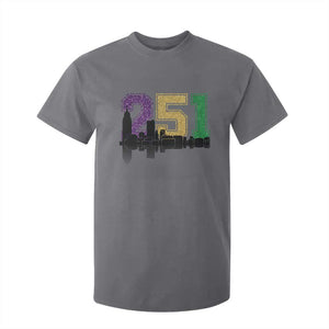 Funny Mardi Gras Mobile Alabama T Shirt For Kid 251 Skyline Area Code Glitter Print TS11 Charcoal Print Your Wear