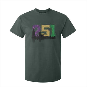 Funny Mardi Gras Mobile Alabama T Shirt For Kid 251 Skyline Area Code Glitter Print TS11 Dark Forest Green Print Your Wear