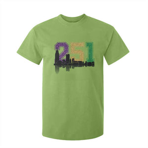 Funny Mardi Gras Mobile Alabama T Shirt For Kid 251 Skyline Area Code Glitter Print TS11 Lime Print Your Wear