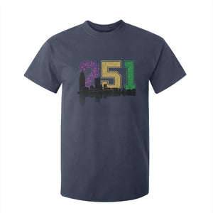 Funny Mardi Gras Mobile Alabama T Shirt For Kid 251 Skyline Area Code Glitter Print TS11 Navy Print Your Wear