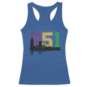 Funny Mardi Gras Mobile Alabama Racerback Tank Top 251 Skyline Area Code Glitter Print TS11 Royal Blue Print Your Wear