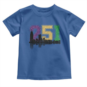 Funny Mardi Gras Mobile Alabama Toddler T Shirt 251 Skyline Area Code Glitter Print TS11 Royal Blue Print Your Wear