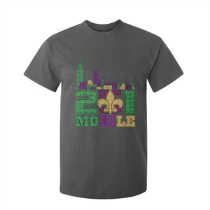 Funny Mardi Gras Mobile Alabama 251 T Shirt For Kid Skyline Area Code Glitter Print TS11 Dark Heather Print Your Wear