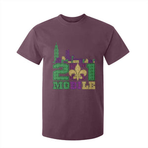 Funny Mardi Gras Mobile Alabama 251 T Shirt For Kid Skyline Area Code Glitter Print TS11 Maroon Print Your Wear