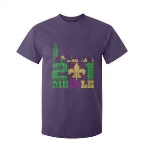 Funny Mardi Gras Mobile Alabama 251 T Shirt For Kid Skyline Area Code Glitter Print TS11 Purple Print Your Wear