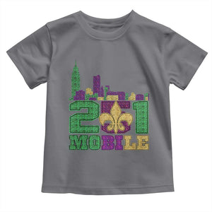 Funny Mardi Gras Mobile Alabama 251 Toddler T Shirt Skyline Area Code Glitter Print TS11 Charcoal Print Your Wear