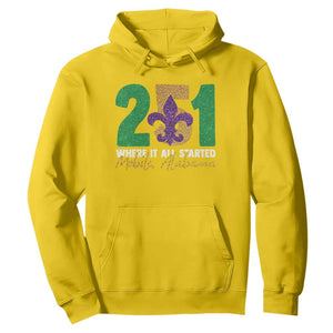 Funny Mardi Gras Mobile Alabama 251 Hoodie Where It All Started Area Code Glitter Print TS11 Daisy Print Your Wear