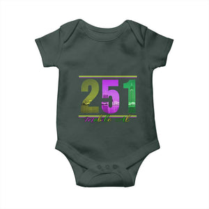 Funny Mardi Gras In Mobile Alabama 251 Baby Onesie Skyline Area Code TS11 Print Your Wear