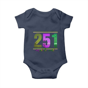 Funny Mardi Gras In Mobile Alabama 251 Baby Onesie Skyline Area Code TS11 Navy Print Your Wear