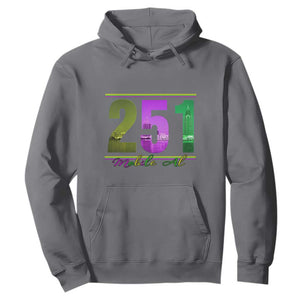 Funny Mardi Gras In Mobile Alabama 251 Hoodie Skyline Area Code TS11 Charcoal Print Your Wear