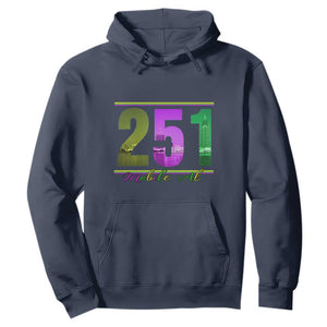 Funny Mardi Gras In Mobile Alabama 251 Hoodie Skyline Area Code TS11 Navy Print Your Wear
