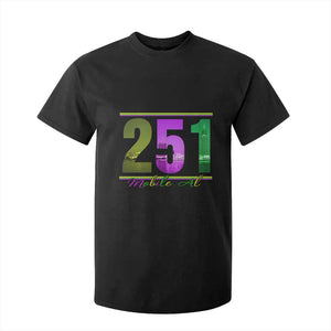 Funny Mardi Gras In Mobile Alabama 251 T Shirt For Kid Skyline Area Code TS11 Black Print Your Wear
