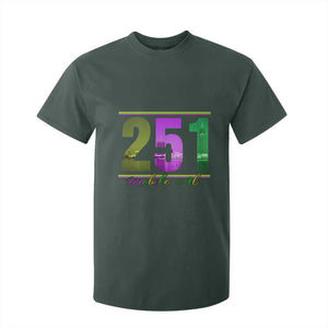 Funny Mardi Gras In Mobile Alabama 251 T Shirt For Kid Skyline Area Code TS11 Dark Forest Green Print Your Wear