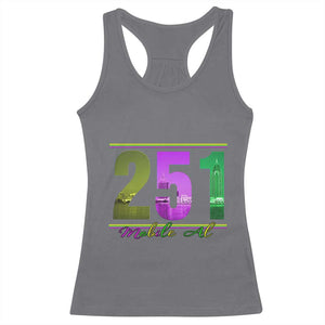Funny Mardi Gras In Mobile Alabama 251 Racerback Tank Top Skyline Area Code TS11 Charcoal Print Your Wear
