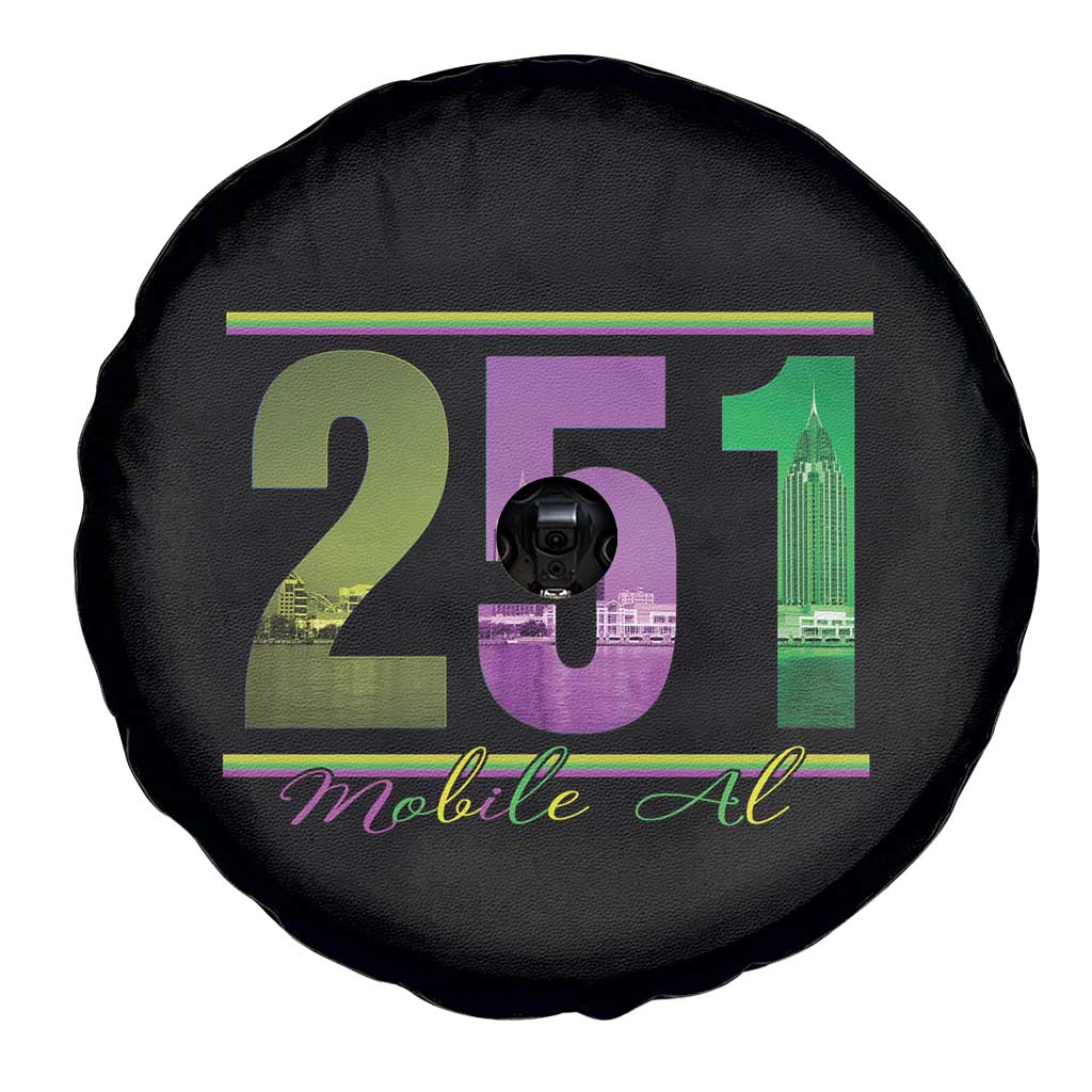Funny Mardi Gras In Mobile Alabama 251 Spare Tire Cover Skyline Area Code TS11 Print Your Wear