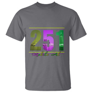 Funny Mardi Gras In Mobile Alabama 251 T Shirt Skyline Area Code TS11 Charcoal Print Your Wear