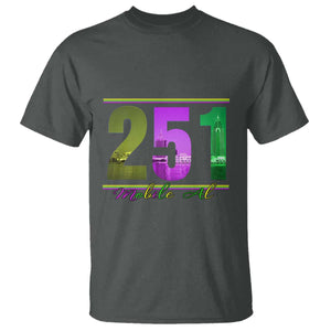 Funny Mardi Gras In Mobile Alabama 251 T Shirt Skyline Area Code TS11 Dark Heather Print Your Wear