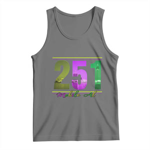 Funny Mardi Gras In Mobile Alabama 251 Tank Top Skyline Area Code TS11 Black Heather Print Your Wear