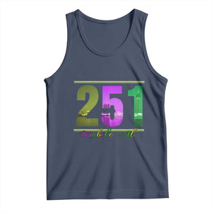 Funny Mardi Gras In Mobile Alabama 251 Tank Top Skyline Area Code TS11 Navy Print Your Wear