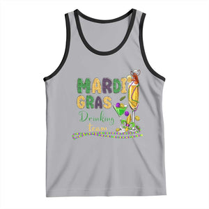 Funny Mardi Gras Drinking Team Tank Top Cocktails Wine Crawfish Beads Glitter Print TS11 Athletic Heather Black Print Your Wear